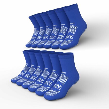 American Hospital Supply Anti-Slip Socks, Blue Grip Socks, One Size Fits Most, 48PK AHS-SS-OS-B6_CS